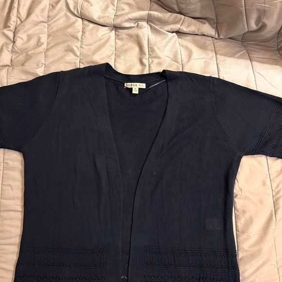 Robbie Bee cardigan short sleeve sweater Navy Blue - Picture 3 of 5